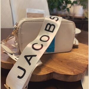 Jacob Beige Crossbody Bag with Logo Strap